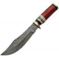 Damascus Bowie w/ Steel Blade