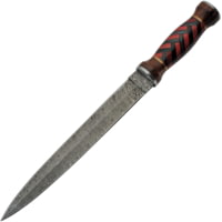 Damascus / 12.25 in Stainless Steel Fixed Blade Knife