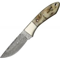 Damascus Fixed Blade Hunter Knife w/ 3.63" Overall Length