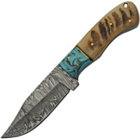 Damascus Hunter Ram's Horn Knife