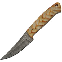 Damascus Hunting Knife Bone Leaf