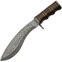 Damascus Kukri Bowie Rosewood Knife