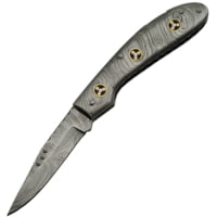 Damascus Mosaic Pins Lockback Folding Knife