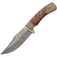 Damascus Pine Ranch Hunter 5.00 in Damascus Steel Fixed Blade Knife