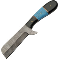 Damascus Razor Hunter Turquoise 4.00 in Damascus Steel Fixed Blade Knife