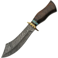 Damascus Scimitar Bowie Knife
