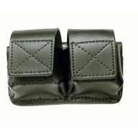 DeSantis Black - Plain - M26/X26 Side x Side Cartridge Holder - Leather ATT813M - M26 and X26 TASER cartridges.