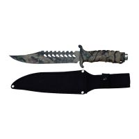 Survivor Camo Half Serrated Hunt Knife