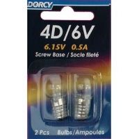 Dorcy 6V/4D- 6.15V 0.5A Screw Base Bulb - 2 Pk 41-1655