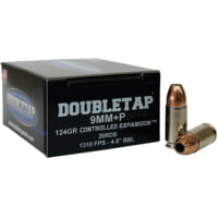 Doubletap Ammunition 9mm Luger 124 grain Hollow Point (HP) Brass Cased Pistol Ammunition