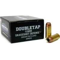 Doubletap Ammunition SnakeShot Defense 10mm Auto 205 Grain JHP Brass Cased Pistol Ammunition