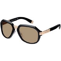 Dsquared DQ0007 Sunglasses Shiny Black / Rose Gold Nose Frame Brown Lens