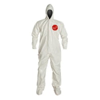 DuPont Tychem 4000 Coveralls w/Standard Hood and Attached Socks, Taped Seams