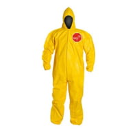 DuPont Tychem 2000 Coverall w/Hood, Elastic Wrists, Ankles, Bound Seams, 12 Pack