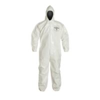 DuPont Tychem SL White Coveralls with Standard Fit Hood, Elastic Wrists w/ Attached Socks, Case of 6