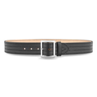 DutyMan 1-3/4inch Plain Leather 4 Row Stitch Garrison Belt W/ Solid Brass/nickel DTY-4611-56-9061