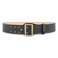 DutyMan 2-1/4inch Basketweave Leather Sam Brown 2 Row Stitch Duty Belt With Gold Buckle DTY-1021-46-9002