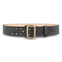DutyMan 2-1/4inch Basketweave Leather Sam Brown 4 Row Stitch Duty Belt With Gold Buckle