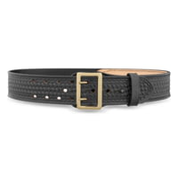 DutyMan 2-1/4inch Basketweave Leather Sam Browne Duty Belt Half Lined With Gold Buckle DTY-1071-50-9002