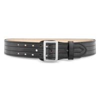 DutyMan 2-1/4inch Hi-gloss Leather Sam Brown 4 Row Stitch Duty Belt With Nickel Buckle DTY-4031-32-9001
