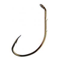 Eagle Claw Baitholder Hook, Wide Gap, Offset, Down Eye, 2 Slices