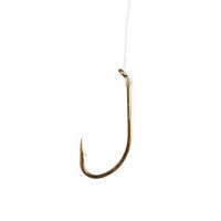 Eagle Claw Plain Shank Snelled Hook, Offset, Down Eye, Medium Wire, 7in