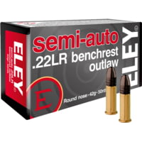 Eley Ammunition Outlaw .22LR 40 Grain Lead Solid Semi Auto Benchrest Rimfire Ammunition