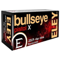 Eley Ammunition Bullseye Pistol .22 Long Rifle 40 Grain Round Nose Brass Cased Rimfire Ammunition