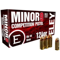 Eley Ammunition Eley Minor 9 Competition 9mm Luger 124 Grain Full Metal Jacket Pistol Ammunition