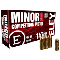 Eley Ammunition Eley Minor 9 Competition 9mm Luger 147 Grain Full Metal Jacket Pistol Ammunition