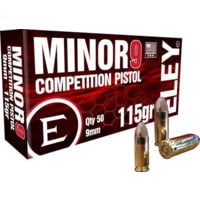 Eley Ammunition Minor9 9mm Luger 115 Grain Full Metal Jacket Brass Cased Pistol Ammunition