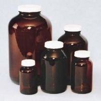 EP Scientific Wide Mouth Packers, Amber Glass, with Caps, EP Scientific Products 322-16AWS Level 3, Case of 12