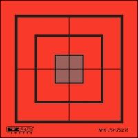 EZ2C Targets Style 19 Mini Targets, Black Ink on Red, 3.5x3.5in