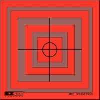 EZ2C Targets Style 20 Mini Targets, Black Ink on Red, 3.5x3.5in