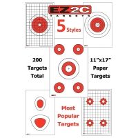 EZ2C Targets 200 5 Style Targets, Red and Black Ink, 11x17in