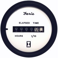Faria Beede Instruments Euro White 2" Hourmeter 10,000 Hrs 12-32 VDC