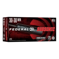 Federal 30-30 Win 170gr Sp Subsonic 20rd 10bx/cs