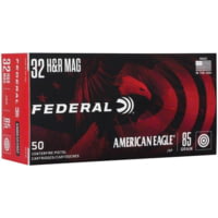 Federal American Eagle Handgun 32 H&amp;R 85 Grain Jacketed Soft Point Brass Rimfire Ammunition