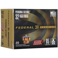 Federal Personal Defense 32 H&amp;R Mag 85 Grain Hydra-Shok Deep JHP Brass Pistol Ammunition