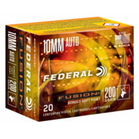 Federal Fusion 10mm Auto 200 Grain Soft Point Brass Centerfire Pistol Ammunition