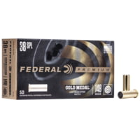 Federal Premium Gold Medal 38 Special 148 Grain Lead Wadcutter Brass Cased Centerfire Pistol Ammunition