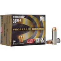Federal Premium Hydra-Shok Deep .38 Special +P 130 Grain Hydra-Shok Deep Hollow Point Nickel Plated Brass Cased Centerfire Pistol Ammunition
