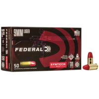 Federal Premium Syntech PCC 9mm Luger 130 Grain Syntech Jacket Flat Nose Brass Cased Centerfire Pistol Ammunition