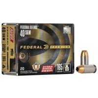 Federal Premium Personal Defense .40 S&amp;W 165 Grain Hydra-Shok Deep Jacketed Hollow Point Nickel-Plated Brass Centerfire Pistol Ammunition