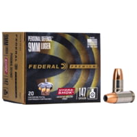 Federal Premium Centerfire Handgun Ammunition 9 mm Luger 147 grain Hydra-Shok Jacketed Hollow Point Centerfire Pistol Ammunition