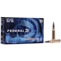 Federal Premium Power-Shok 6.5x55mm Swedish 140 Grain Jacketed Soft Point Centerfire Rifle Ammunition