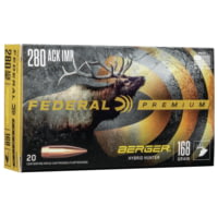 Federal Premium Berger Hybrid Hunter 280 Ackley Improved 168 Grain Berger Hybrid Centerfire Rifle Ammunition