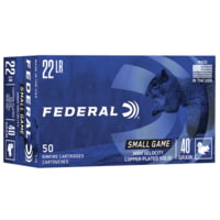 Federal Premium Small Game .22 Long Rifle 40 Grain Copper Plated Round Nose Rimfire Ammunition
