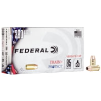 Federal Premium Train &amp; Protect 380 Auto 85 Grain Versatile Hollow Point Brass Cased Centerfire Pistol Ammunition