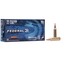 Federal Premium Varmint &amp; Predator 22-250 Rem 55 Grain Hornady V-Max Brass Centerfire Rifle Ammunition